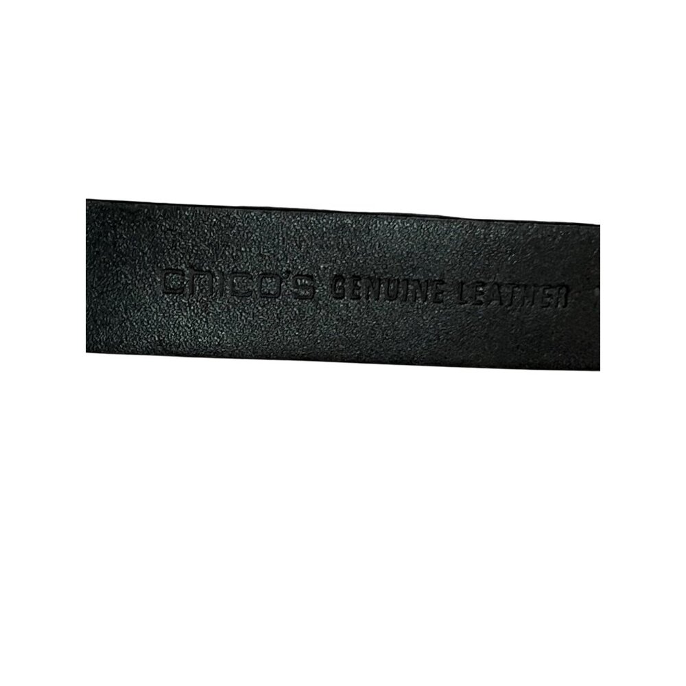 Chicos Belt Womens M/L Used Black Leather - Picture 7 of 16